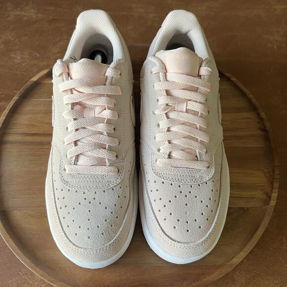 Nike Court Vision Low Orange Pearl White Suede Shoes Sneakers Women's Size 9.5 - Picture 9 of 16